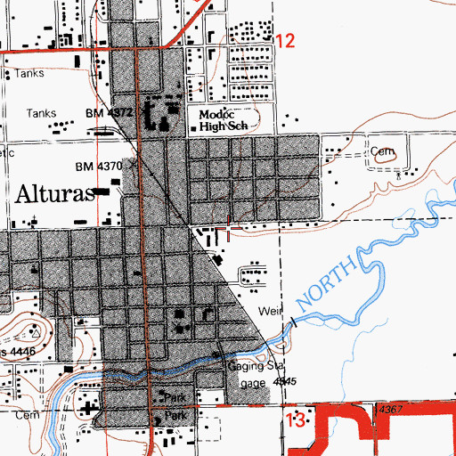 Topographic Map of Sacred Heart Catholic Church, CA