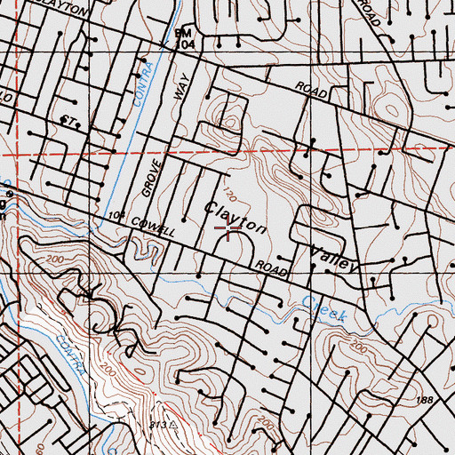 Topographic Map of Concord Community Park, CA