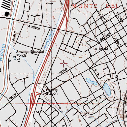 Topographic Map of Concord Park and Shop Shopping Center, CA