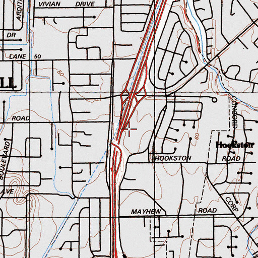 Topographic Map of Contra Costa Shopping Center, CA