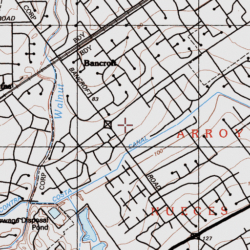 Topographic Map of Countrywood Shopping Center, CA