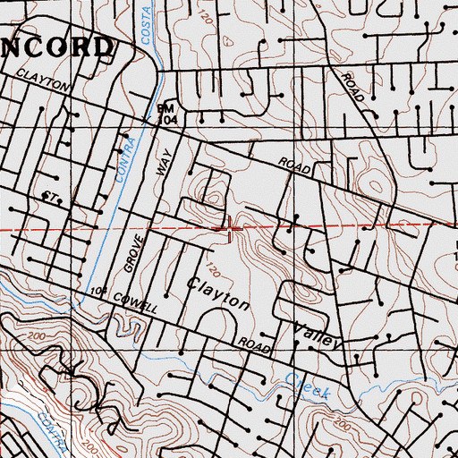 Topographic Map of El Monte Elementary School, CA
