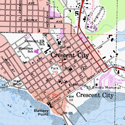 Topographic Map of Del Norte County Historical Society Museum, CA