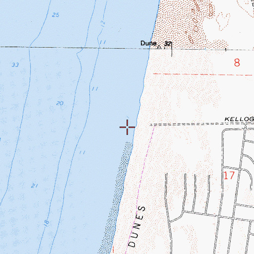 Topographic Map of Kellogg Road Beach, CA