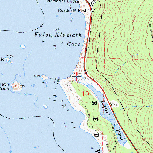 Topographic Map of Lagoon Creek Fishing Access, CA