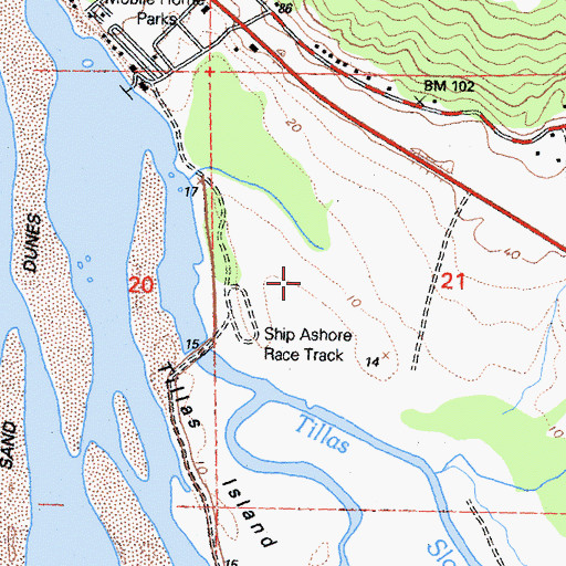 Topographic Map of Ship Ashore Landing Strip (historical), CA