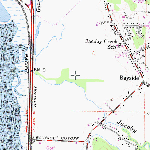 Topographic Map of Bayside Bottoms, CA