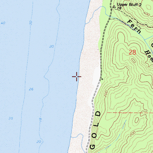 Topographic Map of Gold Bluffs Beach, CA