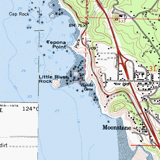 Topographic Map of Houda Point Access, CA