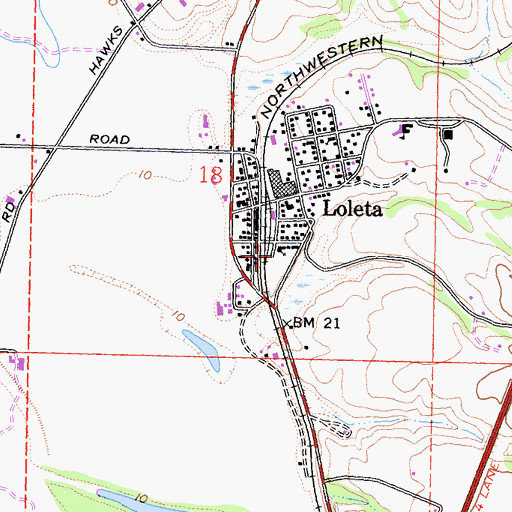 Topographic Map of Loleta Community Evangelical Free Church, CA