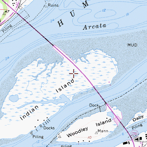 Topographic Map of Samoa Bridge, CA