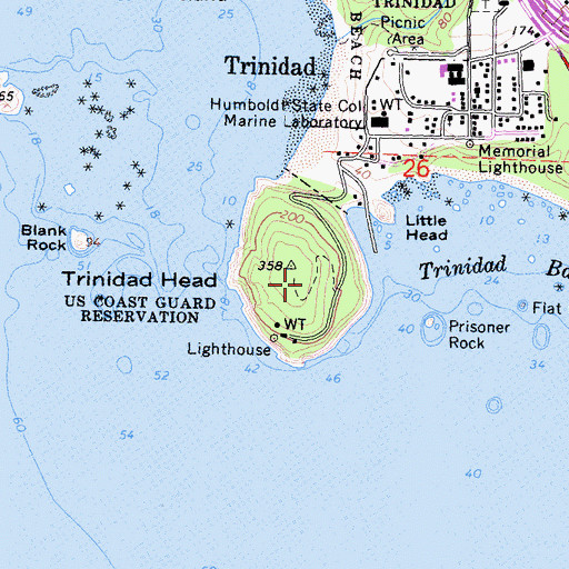Topographic Map of Tsurai Trail, CA