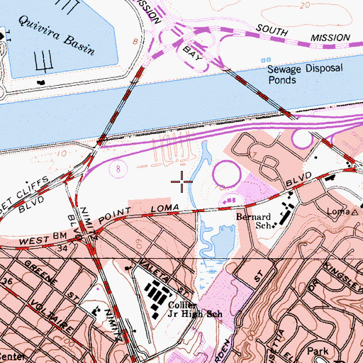 Topographic Map of Famosa Slough, CA