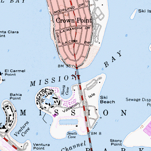 Topographic Map of Fishermans Channel, CA