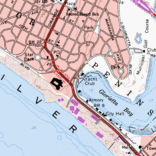 Topographic Map of Glorietta Bay Marina, CA