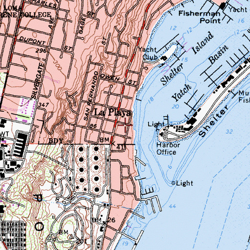 Topographic Map of La Playa, CA
