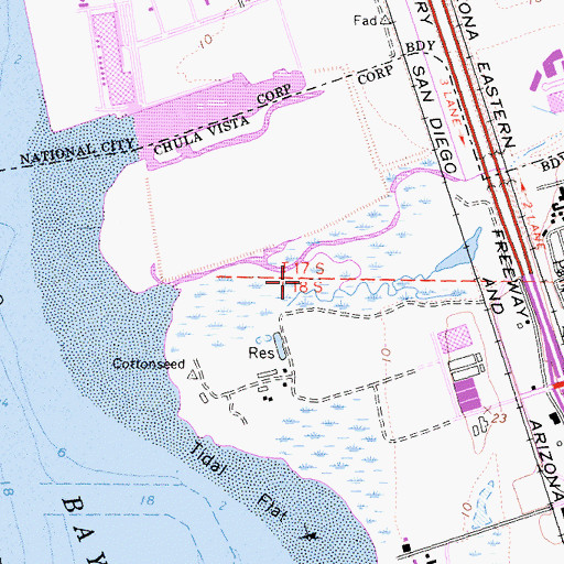 Topographic Map of Sweetwater Marsh, CA
