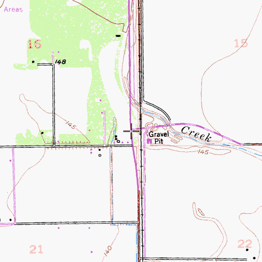 Topographic Map of Bluegum, CA