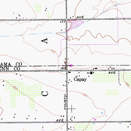 Topographic Map of Capay Joint Union Elementary School, CA