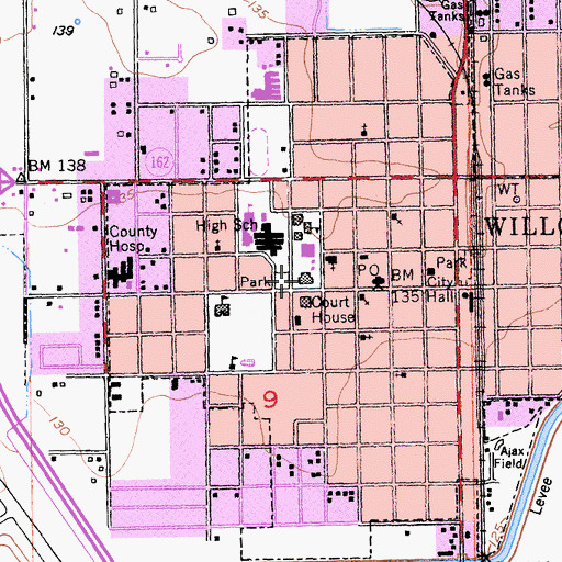 Topographic Map of Civic Memorial Building, CA