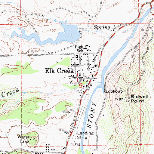 Topographic Map of Elk Creek Community Church, CA