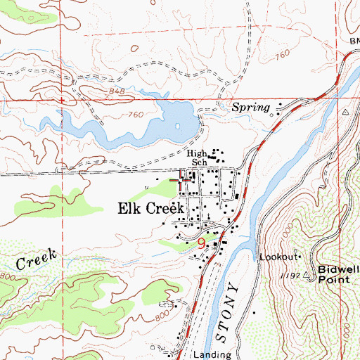 Topographic Map of Elk Creek Elementary School, CA