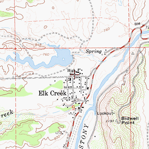 Topographic Map of Elk Creek Junior - Senior High School, CA