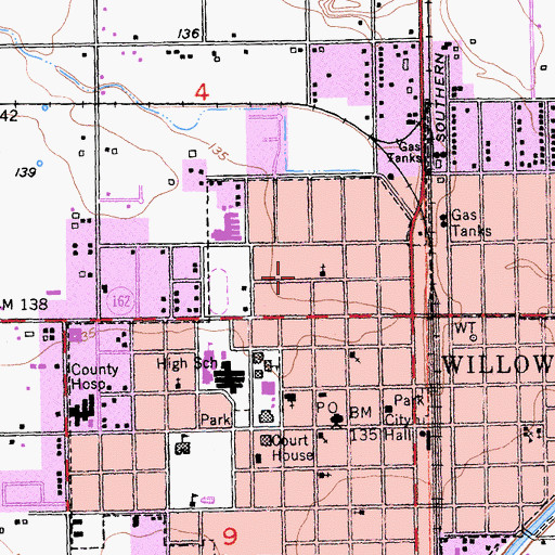 Topographic Map of Faith Baptist Church, CA