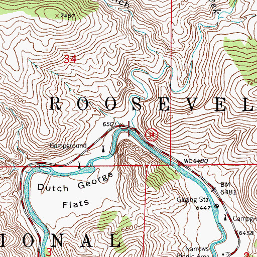 Topographic Map of Elkhorn Creek, CO