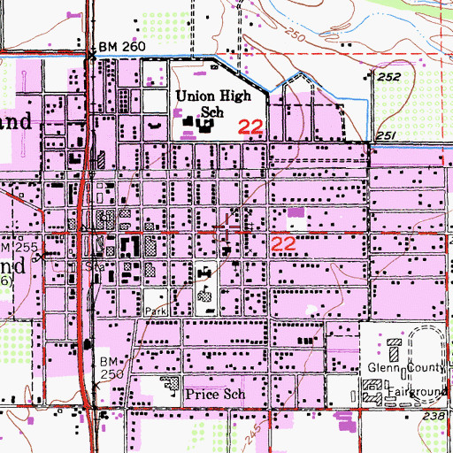 Topographic Map of First Christian Church, CA
