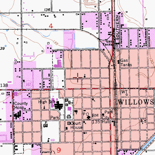 Topographic Map of First Lutheran Church, CA