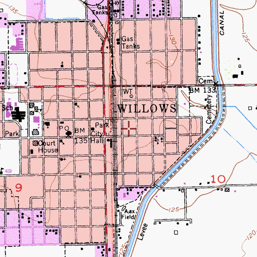 Topographic Map of First Southern Baptist Church, CA