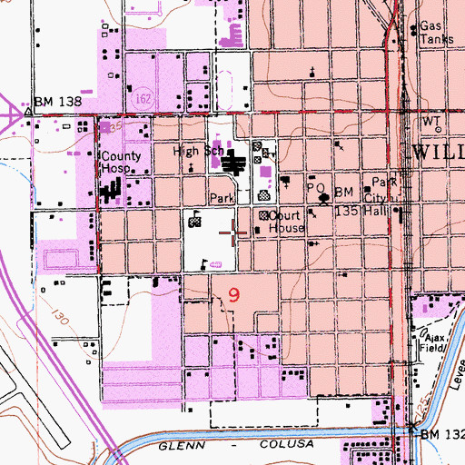 Topographic Map of Glenn County Jail, CA