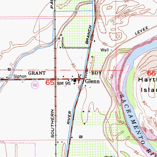 Topographic Map of Glenn Post Office, CA