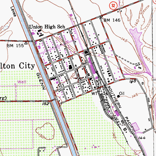 Topographic Map of Hamilton City Post Office, CA