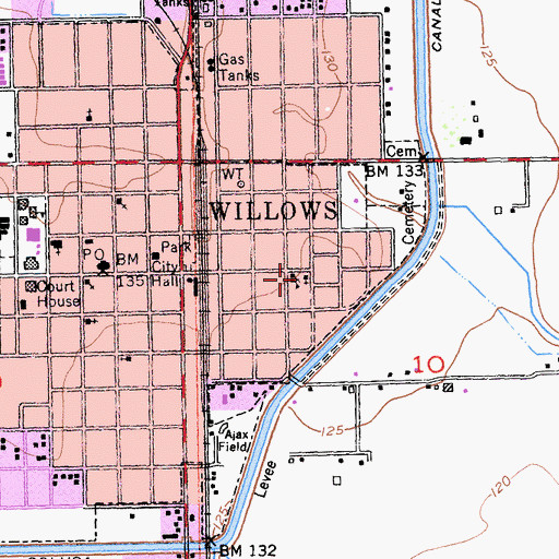 Topographic Map of Holy Trinity Episcopal Church, CA