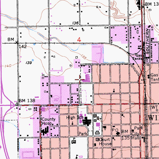 Topographic Map of Murdock Elementary School, CA