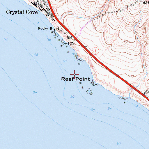 Topographic Map of Irvine Coast Marine Life Refuge, CA