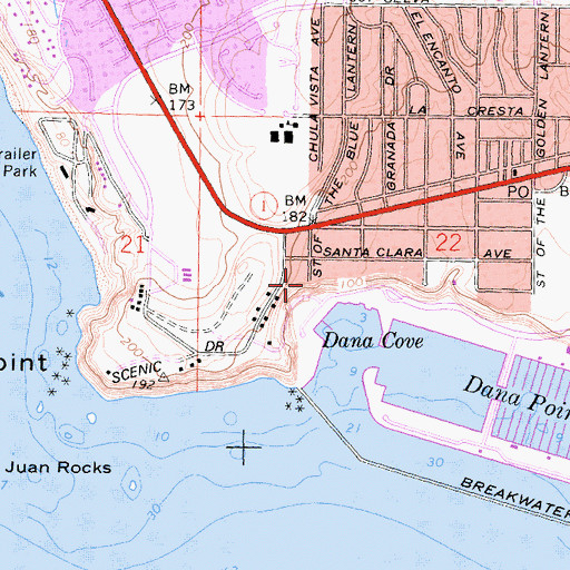 Topographic Map of Ken Sampson Overlook, CA