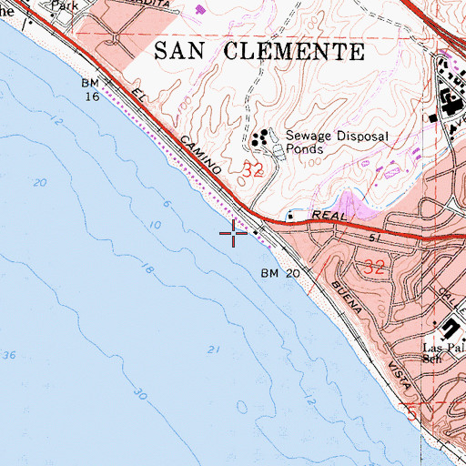 Topographic Map of Ole Hanson Beach Club, CA