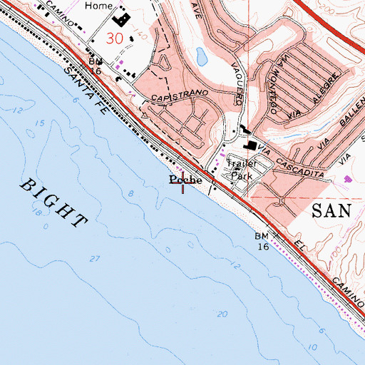 Topographic Map of Poche Beach, CA