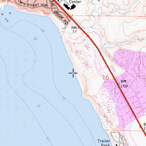 Topographic Map of Salt Creek Beach Park, CA