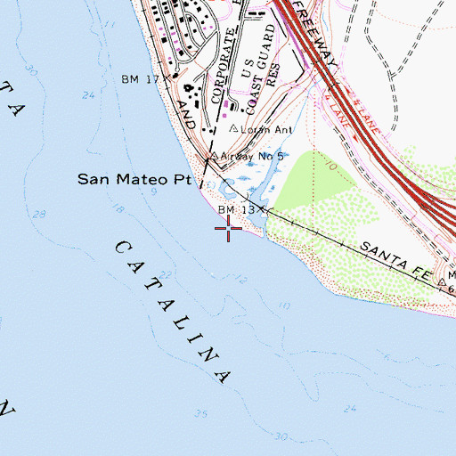 Topographic Map of Trestles Beach, CA