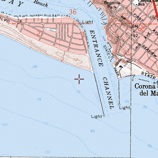 Topographic Map of The Wedge, CA