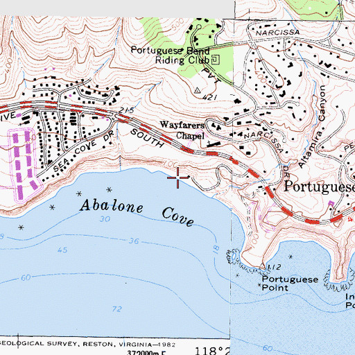 Topographic Map of Abalone Cove Ecological Reserve, CA