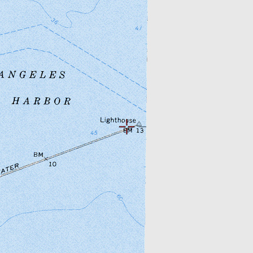 Topographic Map of Angels Gate Lighthouse, CA