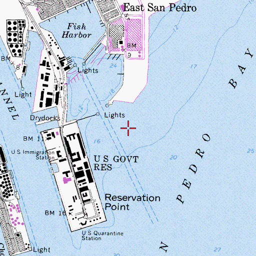 Topographic Map of Port of Los Angeles, CA