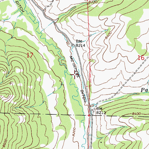 Topographic Map of McIntyre Ditch, CO
