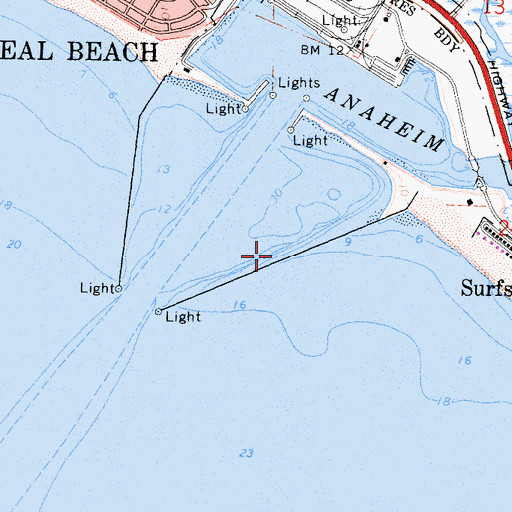 Topographic Map of East Jetty, CA
