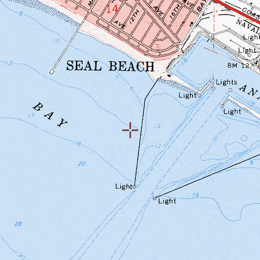 Topographic Map of West Jetty, CA